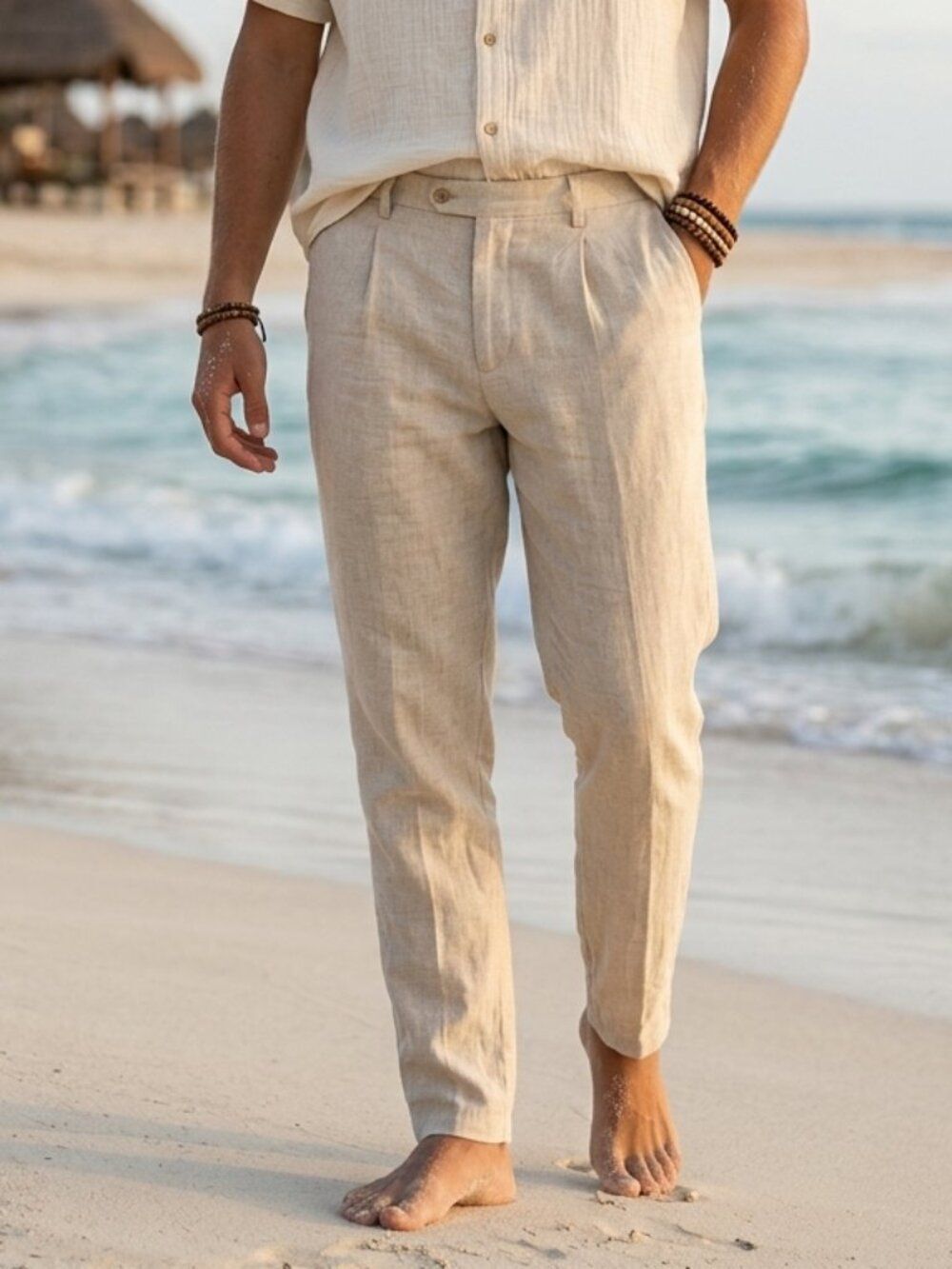 Joseph Abboud Joe Tan Linen Pants Size 46
